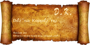 Dósa Koppány névjegykártya
